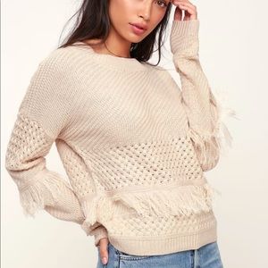 Jack by BB Dakota Knit Sweater with Fringe